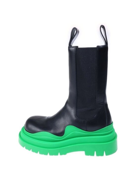 Bottega Veneta Tire Chelsea Boots Side Gore Black Green display picture 3
